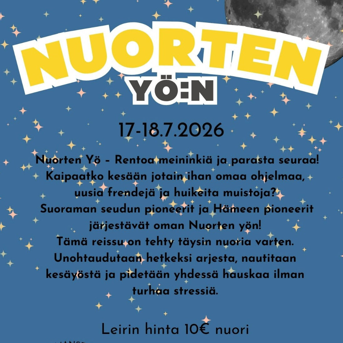 Nuorten yö Vallitussa 17.7.-18.7.2026