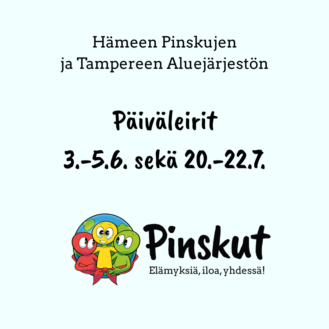Päiväleirit Tampereella 3.-5.6. ja 20.-22.7.