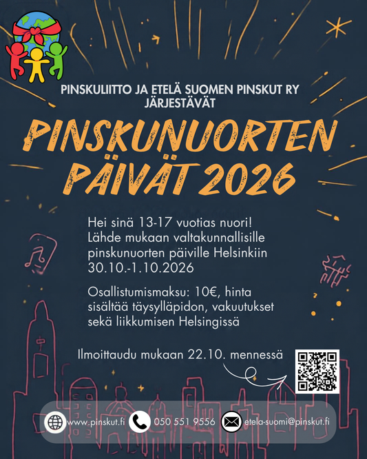 Pinskunuorten päivät Helsingissä 30.10.-1.11.2026